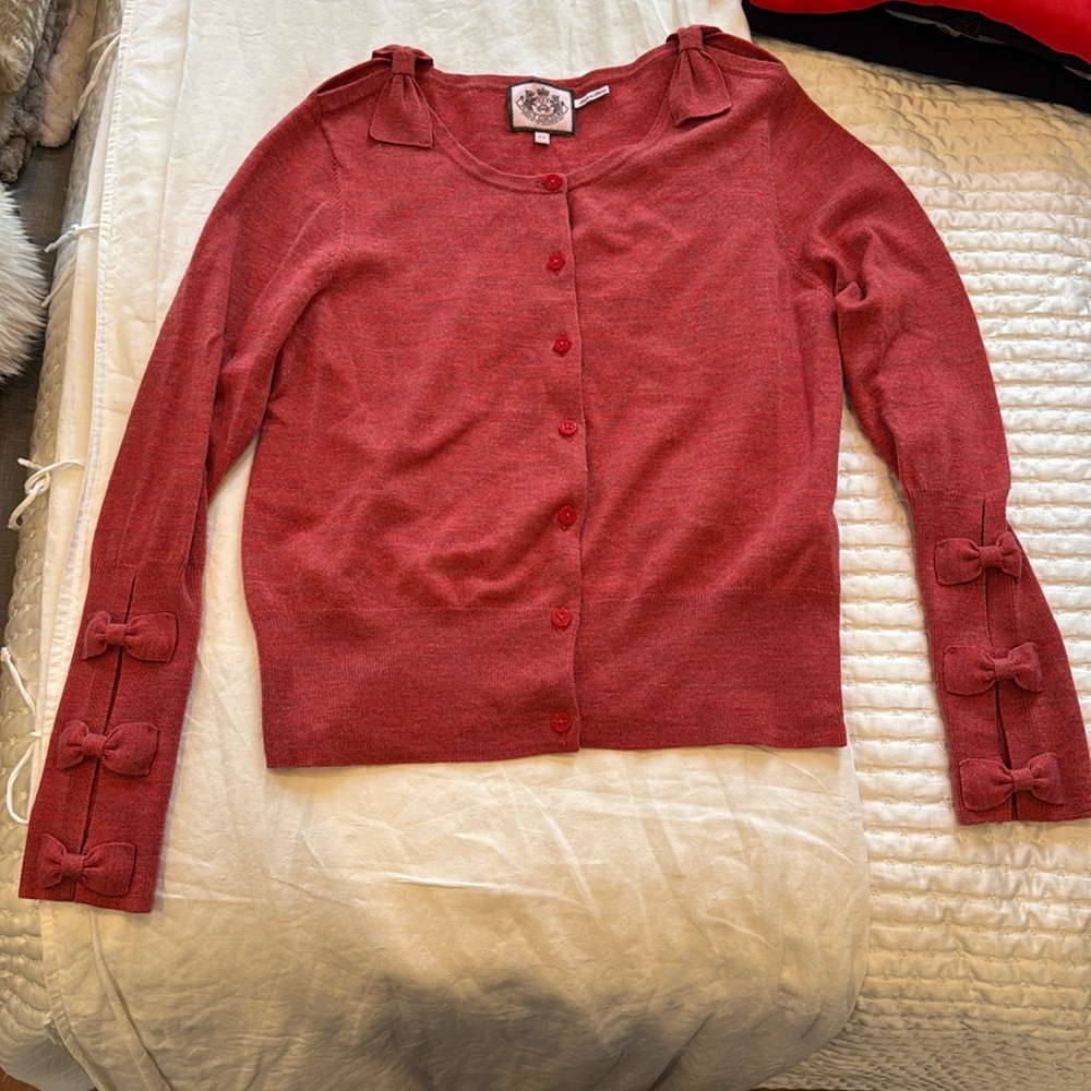 Juicy couture cotton jacket in size XL with bow detail